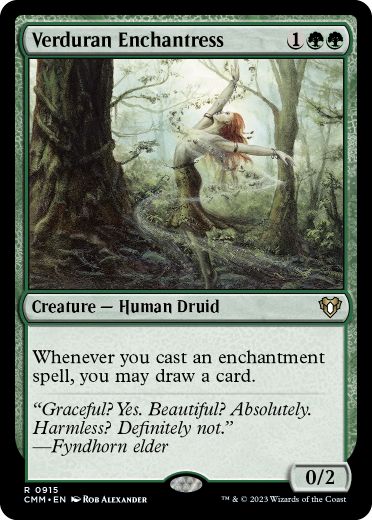 915]【EN】新緑の女魔術師/Verduran Enchantress【CMM】[R][緑] – TCG
