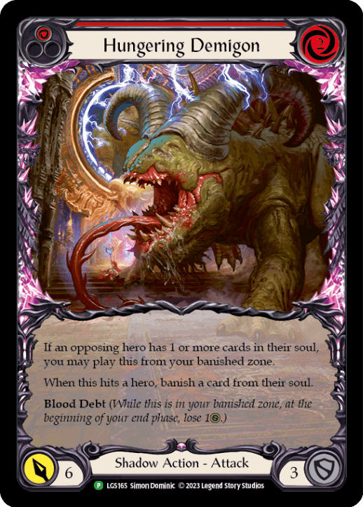 [165]【EN】【Rainbow Foil】Hungering Demigon[赤]【LGS】[P][Shadow]