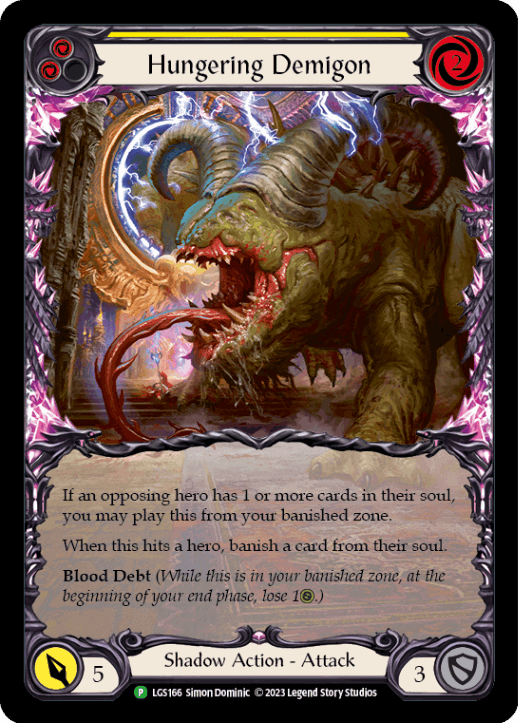 [166]【EN】【Rainbow Foil】Hungering Demigon[黄]【LGS】[P][Shadow]