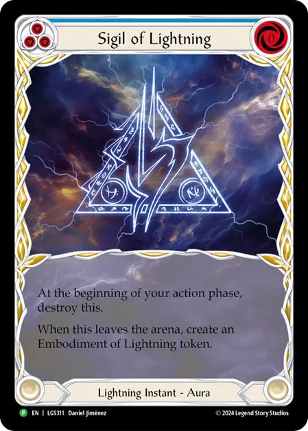 ★特価品★[311]【JP】【Rainbow Foil】稲妻の印 / Sigil of Lightning (青)【LGS】[P]