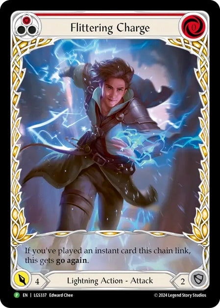 ★特価品★[337]【EN】【Rainbow Foil】Flittering Charge / 快電の突撃 (赤)【LGS】[P]