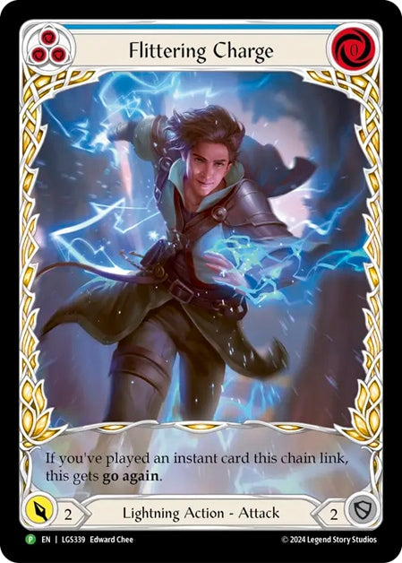 ★特価品★[339]【EN】【Rainbow Foil】Flittering Charge / 快電の突撃 (青) 【LGS】[P]