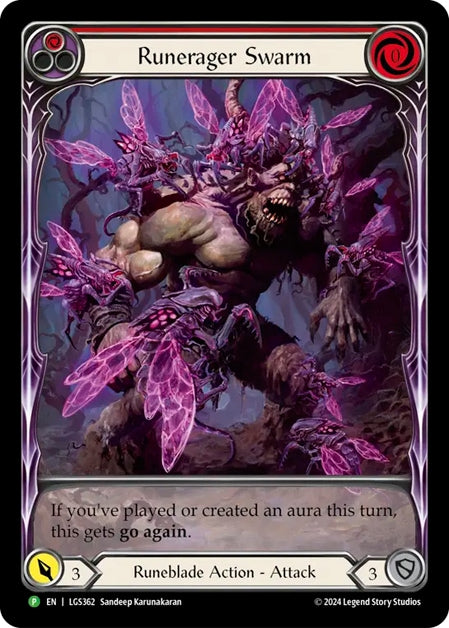 ★特価品★[362]【EN】【Rainbow Foil】Runerager Swarm / ルーンレイジャーの群れ (赤)【LGS】[P]