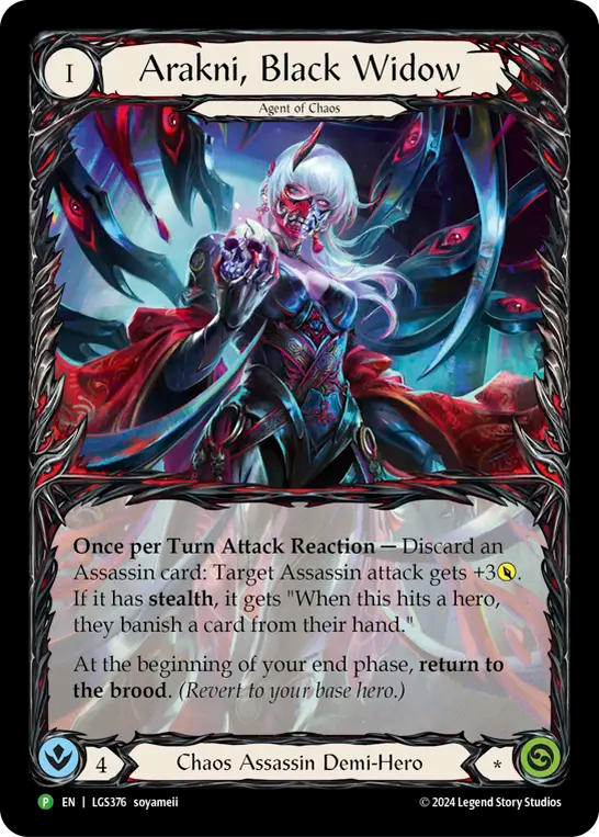 ★特価品★[376]【EN】【Rainbow Foil】Arakni, Black Widow / 黒麗蜘蛛のアラクニ【LGS】[P]