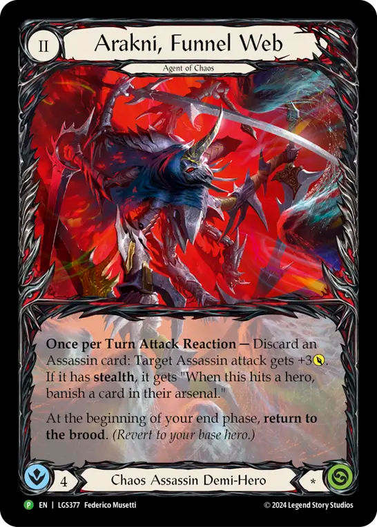★特価品★[377]【EN】【Rainbow Foil】Arakni, Funnel Web / 凶牙蜘蛛のアラクニ【LGS】[P]