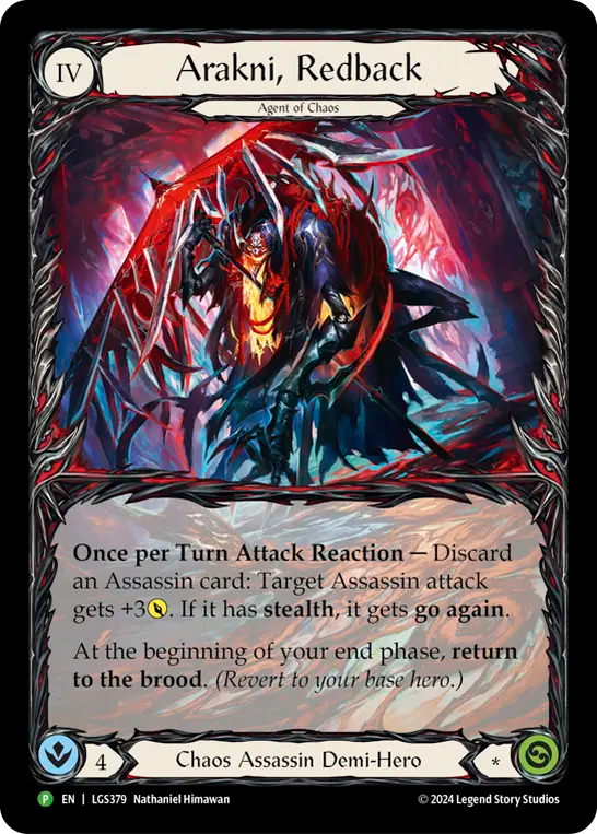 ★特価品★[379]【EN】【Rainbow Foil】Arakni, Redback / 赤背蜘蛛のアラクニ【LGS】[P]