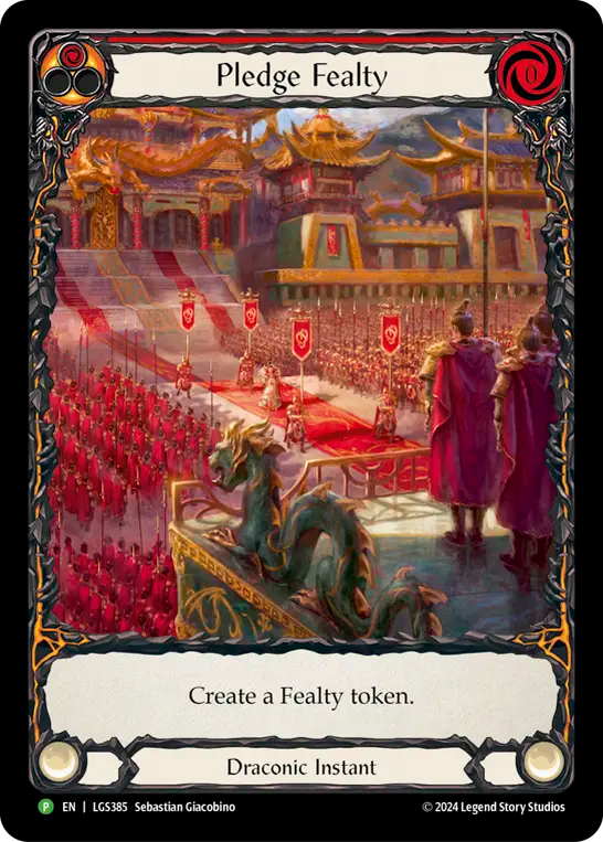★特価品★[385]【EN】【Rainbow Foil】Pledge Fealty / 忠義の宣誓 (赤)【LGS】[P]