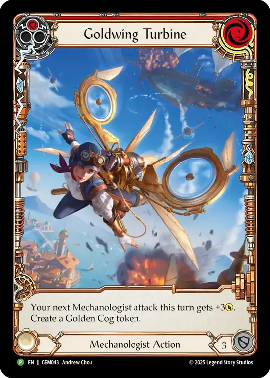 ★特価品★[043]【EN】【Rainbow Foil】Goldwing Turbine / タービン式黄金翼 (赤)【GEM】[P]