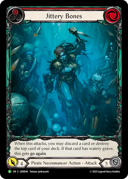 ★特価品★[049]【EN】【Rainbow Foil】Jittery Bones / 騒めく骸骨 (赤)【GEM】[P]