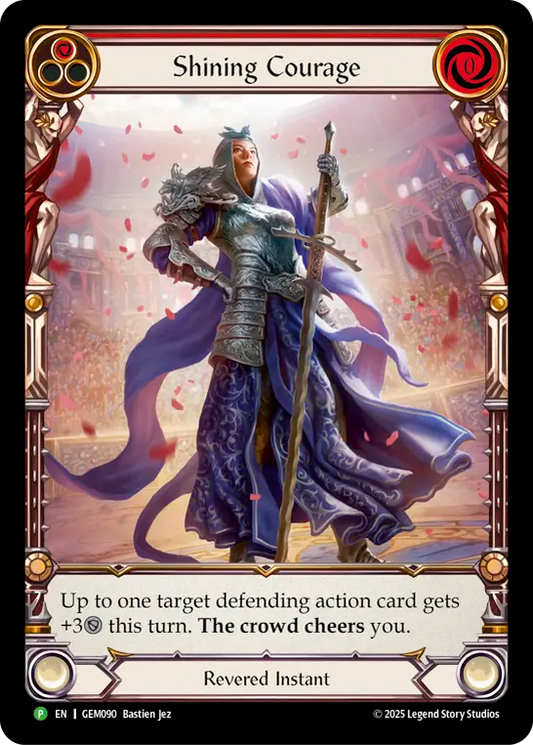 ★特価品★[090]【EN】【Rainbow Foil】Shining Courage/輝ける勇気 (赤)【GEM】[P]