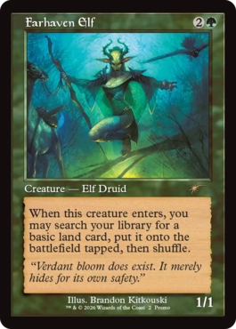 [002]【EN】【FOIL】■旧枠■彼方地のエルフ/Farhaven Elf【PRM】[P][緑]