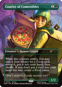 [004]【EN】【FOIL】■ボーダーレス■食料配達人/Courier of Comestibles【PRM】[P][緑]