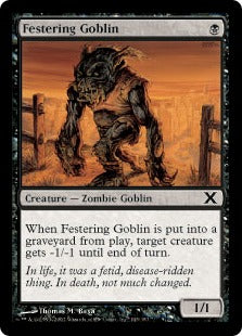 [143]【JP】【FOIL】ただれたゴブリン/Festering Goblin【10ED】[C][黒]