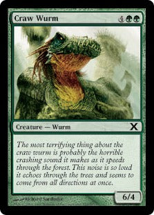 [257]【JP】【FOIL】大喰らいのワーム/Craw Wurm【10ED】[C][緑]