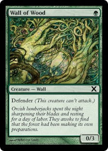 [309]【EN】【FOIL】木の壁/Wall of Wood【10ED】[C][緑]