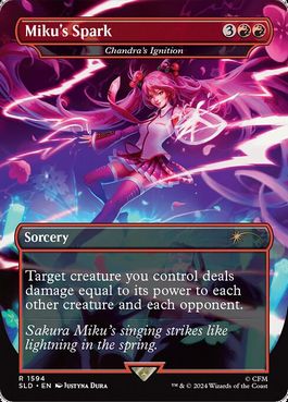 [1594]【EN】【FOIL】■ボーダーレス■チャンドラの灯の目覚め/Chandra's Ignition【SLD】[P][赤]