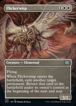 [339]【EN】【FOIL】■ボーダーレス■ちらつき鬼火/Flickerwisp【2X2】[U][白]