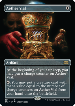 [391]【EN】【FOIL】■ボーダーレス■霊気の薬瓶/Aether Vial【2X2】[R][茶]