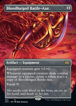 [392]【EN】【FOIL】■ボーダーレス■血鍛冶の戦斧/Bloodforged Battle-Axe【2X2】[R][茶]