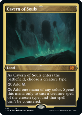 [569]【EN】【エッチングFOIL】魂の洞窟/Cavern of Souls【2X2】[M][土地]