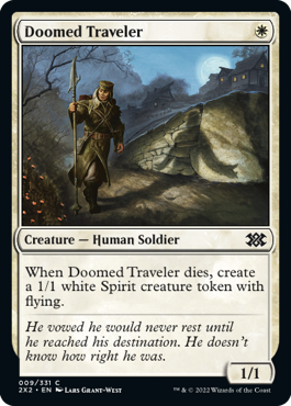 [009]【EN】【FOIL】宿命の旅人/Doomed Traveler【2X2】[C][白]