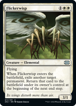 [011]【EN】【FOIL】ちらつき鬼火/Flickerwisp【2X2】[U][白]