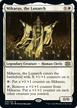 [018]【EN】【FOIL】月皇ミケウス/Mikaeus, the Lunarch【2X2】[R][白]
