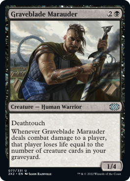 [077]【EN】【FOIL】墓刃の匪賊/Graveblade Marauder【2X2】[U][黒]