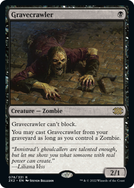 [078]【EN】【FOIL】墓所這い/Gravecrawler【2X2】[R][黒]
