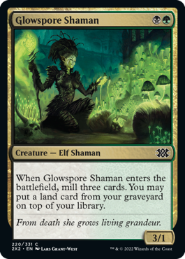 [220]【EN】【FOIL】光胞子のシャーマン/Glowspore Shaman【2X2】[C][多色]