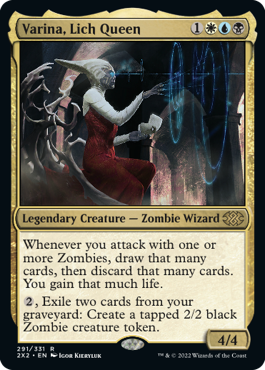 [291]【EN】【FOIL】リッチの女王、ヴァリーナ/Varina, Lich Queen【2X2】[R][多色]