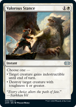 [038]【EN】【FOIL】勇敢な姿勢/Valorous Stance【2XM】[U][白]