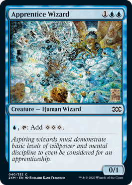 [040]【EN】【FOIL】魔法使いの弟子/Apprentice Wizard【2XM】[C][青]