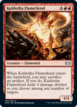 [134]【EN】【FOIL】カルドーサの炎魔/Kuldotha Flamefiend【2XM】[U][赤]