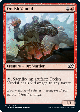 [137]【EN】【FOIL】蛮行オーク/Orcish Vandal【2XM】[C][赤]