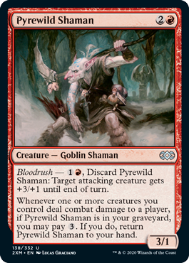 [138]【EN】【FOIL】薪荒れのシャーマン/Pyrewild Shaman【2XM】[U][赤]