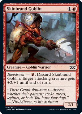 [144]【EN】【FOIL】皮印のゴブリン/Skinbrand Goblin【2XM】[C][赤]