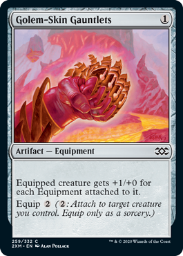 [259]【EN】【FOIL】ゴーレム皮の篭手/Golem-Skin Gauntlets【2XM】[C][茶]