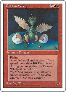 [186]【EN】チビ・ドラゴン/Dragon Whelp【4ED】[U][赤]