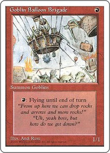 [197]【EN】ゴブリン気球部隊/Goblin Balloon Brigade【4ED】[U][赤]
