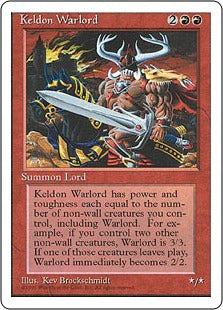 [207]【EN】ケルドの大将軍/Keldon Warlord【4ED】[U][赤]