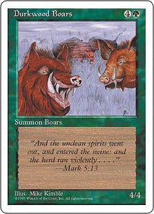 [241]【EN】ダークウッドの猪/Durkwood Boars【4ED】[C][緑]