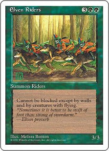 [242]【EN】エルフの騎手/Elven Riders【4ED】[U][緑]