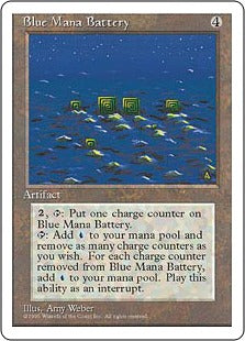 [300]【JP】青の魔力貯蔵器/Blue Mana Battery【4ED】[R][茶]