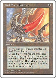 [343]【JP】赤の魔力貯蔵器/Red Mana Battery【4ED】[R][茶]