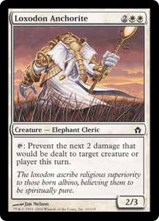 [010]【EN】【FOIL】ロクソドンの世捨て人/Loxodon Anchorite【5DN】[C][白]
