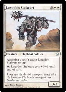[011]【EN】【FOIL】ロクソドンの重鎮/Loxodon Stalwart【5DN】[U][白]