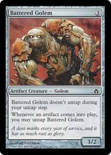 [106]【EN】乱打されるゴーレム/Battered Golem【5DN】[C][茶]