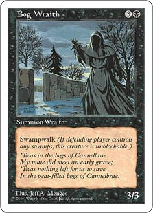 [147]【JP】沼の悪霊/Bog Wraith【5ED】[U][黒]