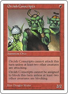 [255]【JP】オーク徴集兵部隊/Orcish Conscripts【5ED】[C][赤]